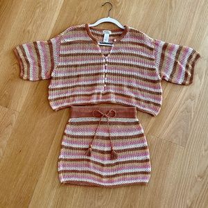 L⭐️SPACE— XS Buena Vista Crochet Top and Mini Skirt Cover-Up